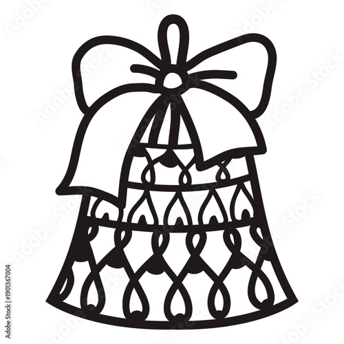 Ornamented christmas bell stroke