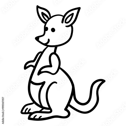 Cute kangaroo animal stroke