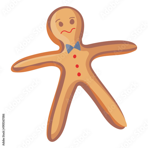 Worried face gingerbread cookie