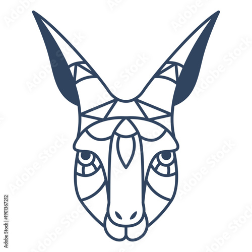 Mandala gazelle head stroke