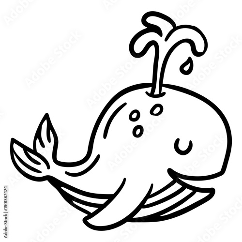 Cute whale animal stroke
