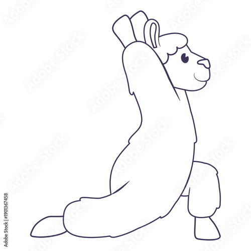 Llama warrior pose yoga stroke