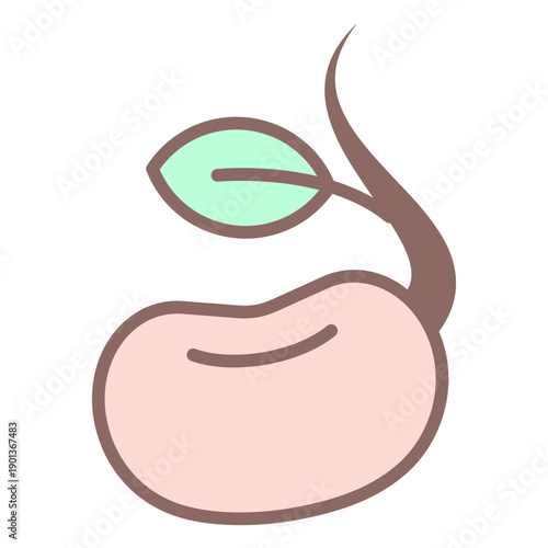 Sprouting seed flat icon