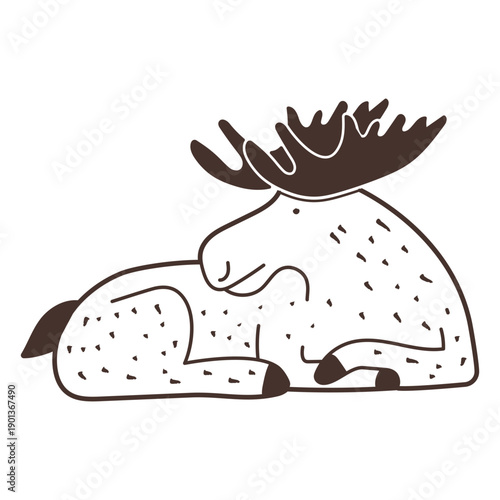 Moose laying cartoon