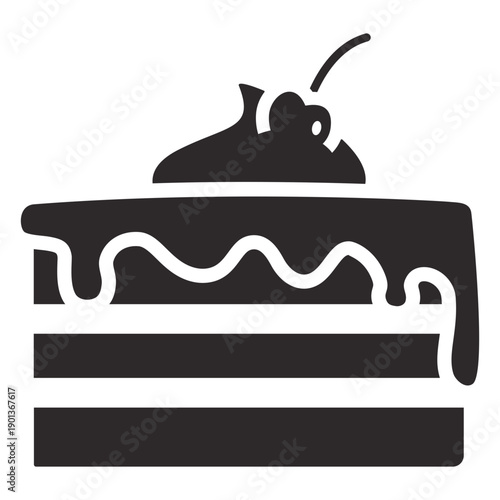 Layered cake with icing black