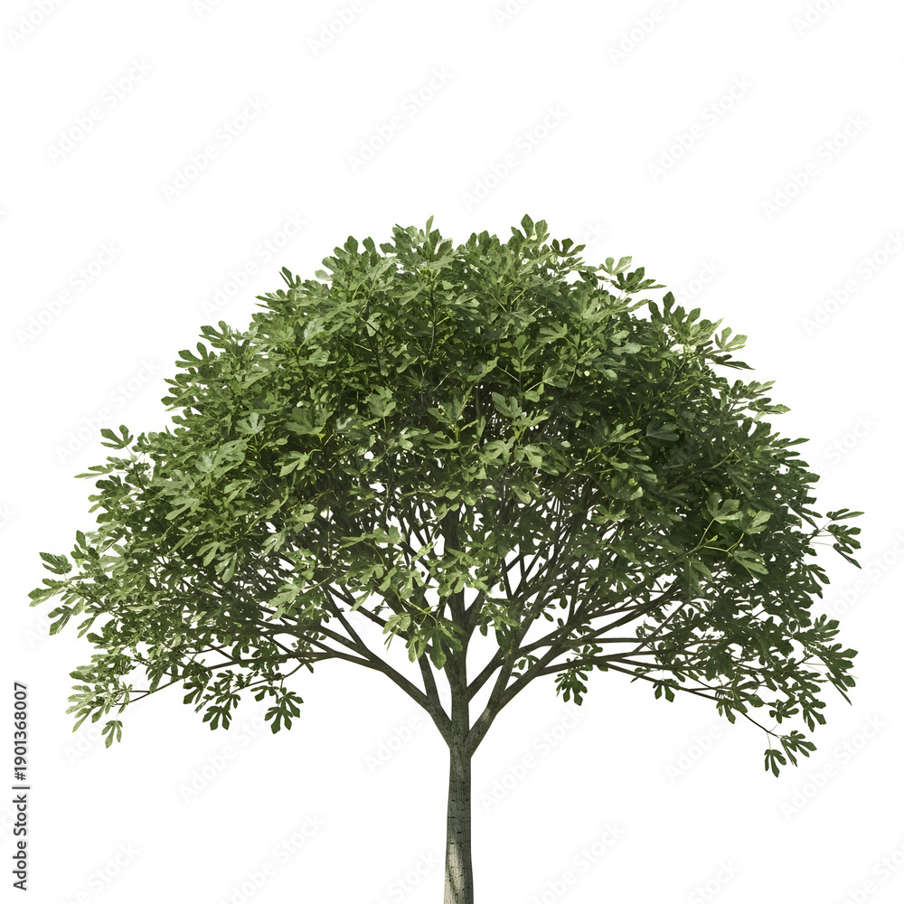 Obraz premium Tree Isolated on White Background, Medicinal Azadirachta Indica Plant with Green Leaves”