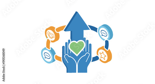 Charity and Support Concept with Hands and Heart.