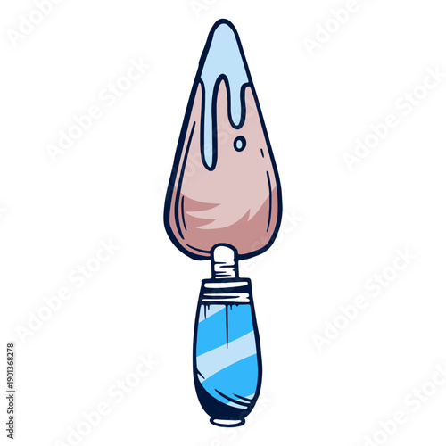 Artist painting knife stroke