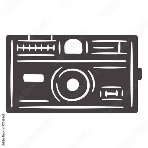 Vintage camera black icon