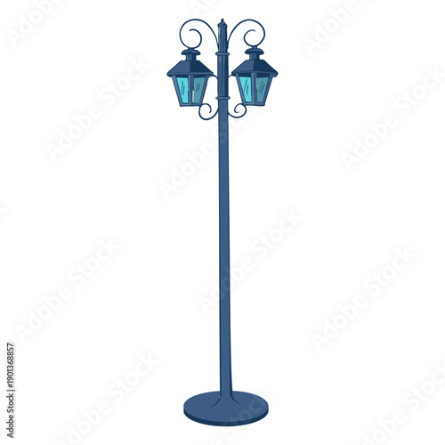 Vintage street lamps illustration