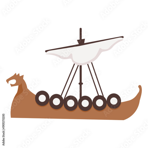 One sail viking ship