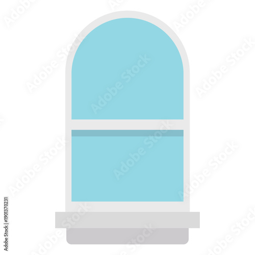 Window arched blue flat