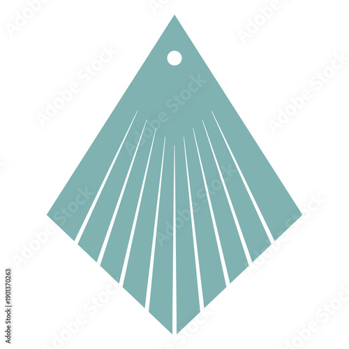 Leather earrings kite inverted flat