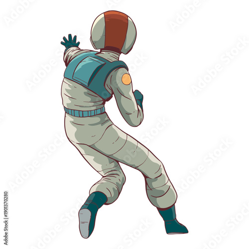 Back view astronaut colored