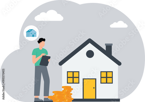 Buy new house,Realtor agency purchasing house contract real estate concept

