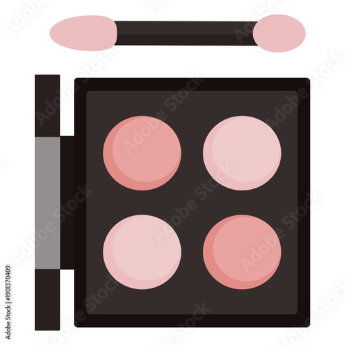 Flat eyeshadow palette with brush