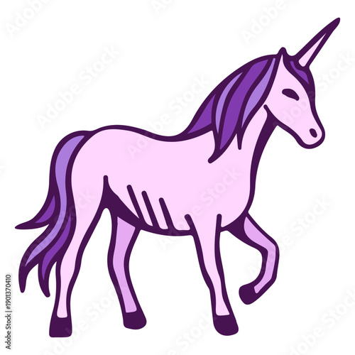 Unicorn side view cartoon