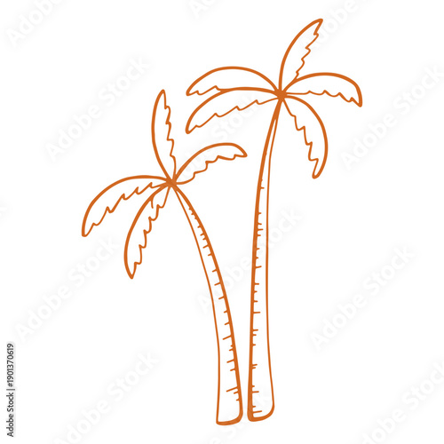 Doodle palm tree short close flat