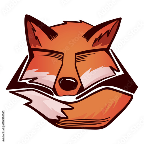 Fox closed eyes colored