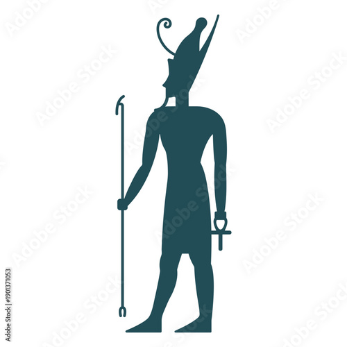 Egyptian gods atum silhouette