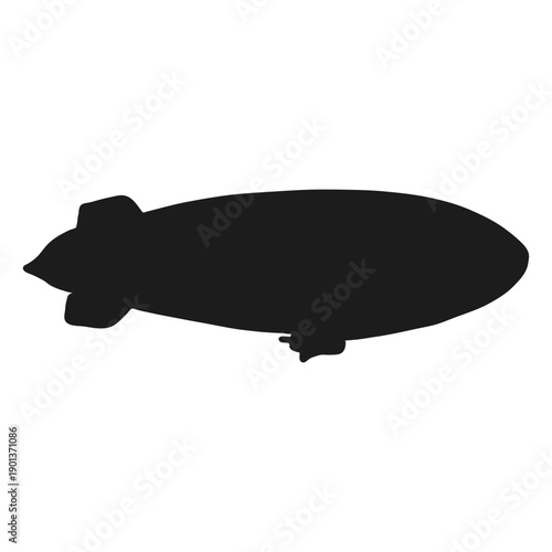Airship right facing blimp silhouette