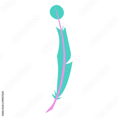 Circle tip green feather