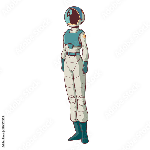 Simple standing astronaut colored
