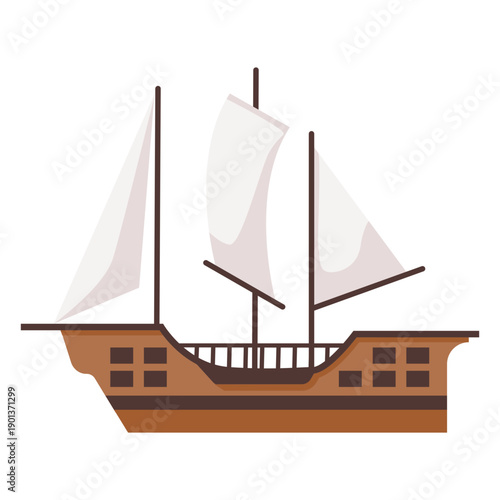 Simple historic caravel illustration
