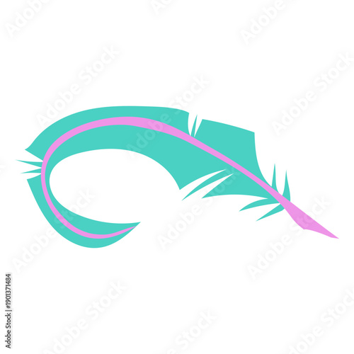 Curled green feather