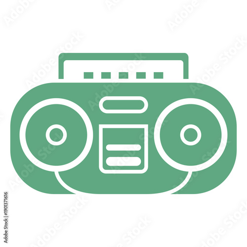 Portable radio casette flat green