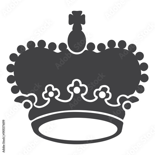 Crown design large top cross icon