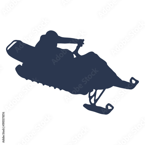 Extreme going down snowmobile silhouette
