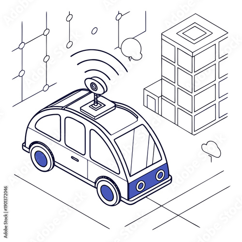 Autonomous delivery vehicle technology concept featuring drone integration for last-mile logistics and efficient shipping.