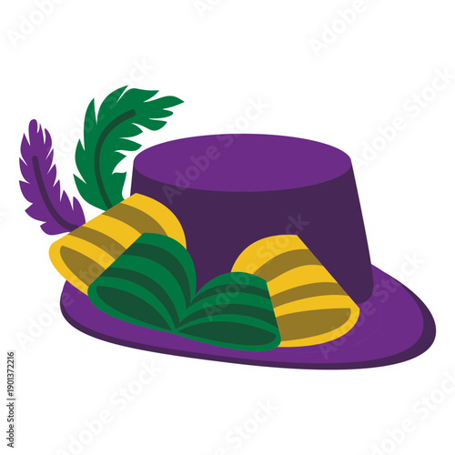 Mardigras hat feathers flat