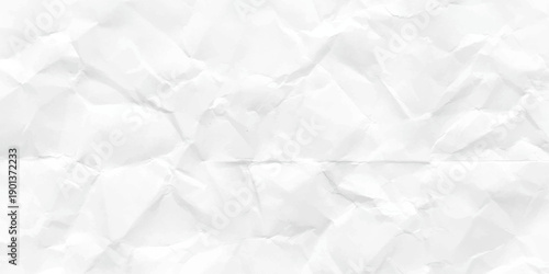 Clean white paper, wrinkled, abstract background. crumpled paper background. Top view