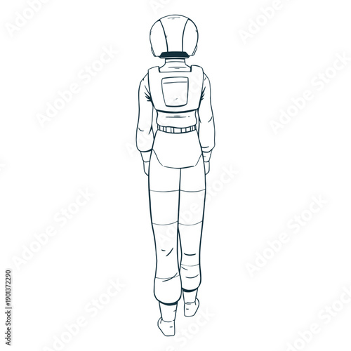 Astronaut drawn behind