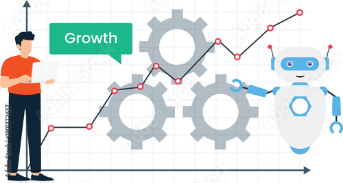 Man analyzing business data market research financial forecast investment planning digital dashboard trend spotting corporate finance computer screen young entrepreneur