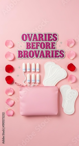 Galentines Day period care flat lay with empowering slogan