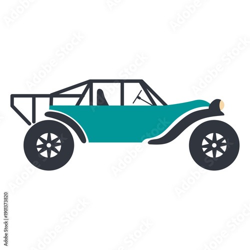 Blue rally buggy flat