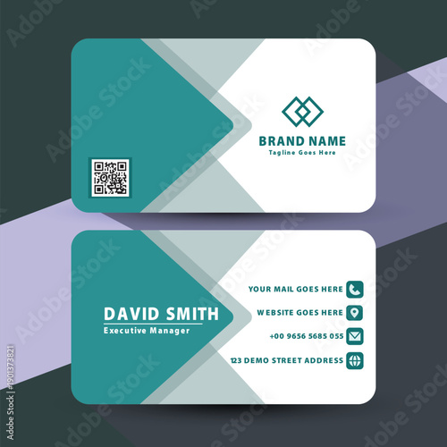 Modern and professional business card design with a clean layout and warm brown color palette.
Business card design with yellow and dark blue color scheme.