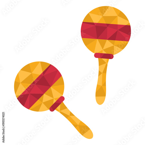 Low poly maracas colored