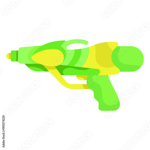 Green yellow water gun flat
