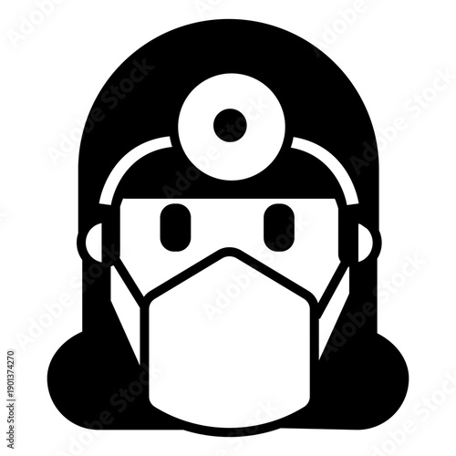 Woman doctor with mask stroke