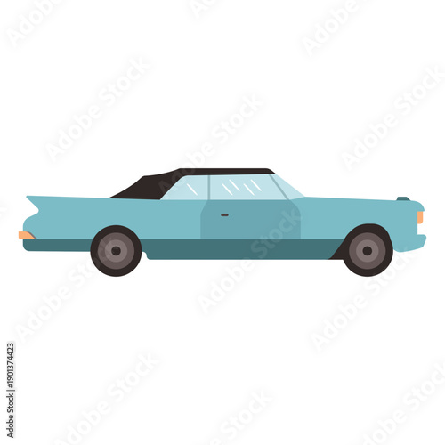 Vintage sedan car flat
