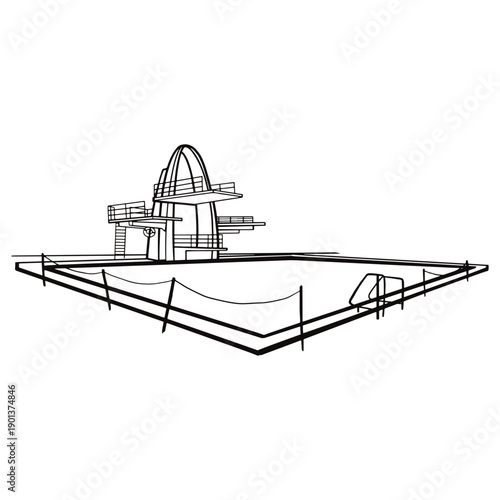 Cool swimming pool drawn