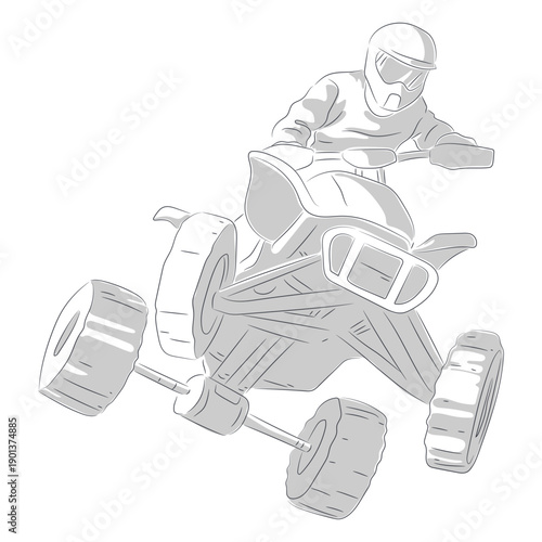 Pilot racing atv hand drawn