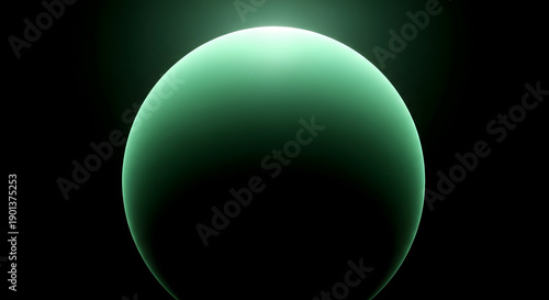 Glowing green oval in dark space