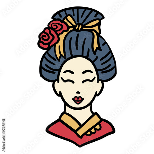 Japan kimono dress hand drawn