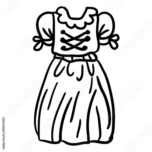 Austrian traditional woman dirndl stroke