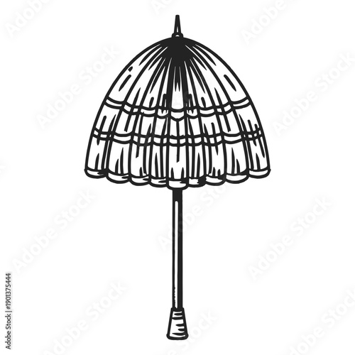 Small parasol hand drawn